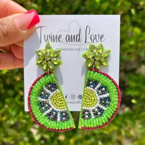 Kiwi Beaded Earrings