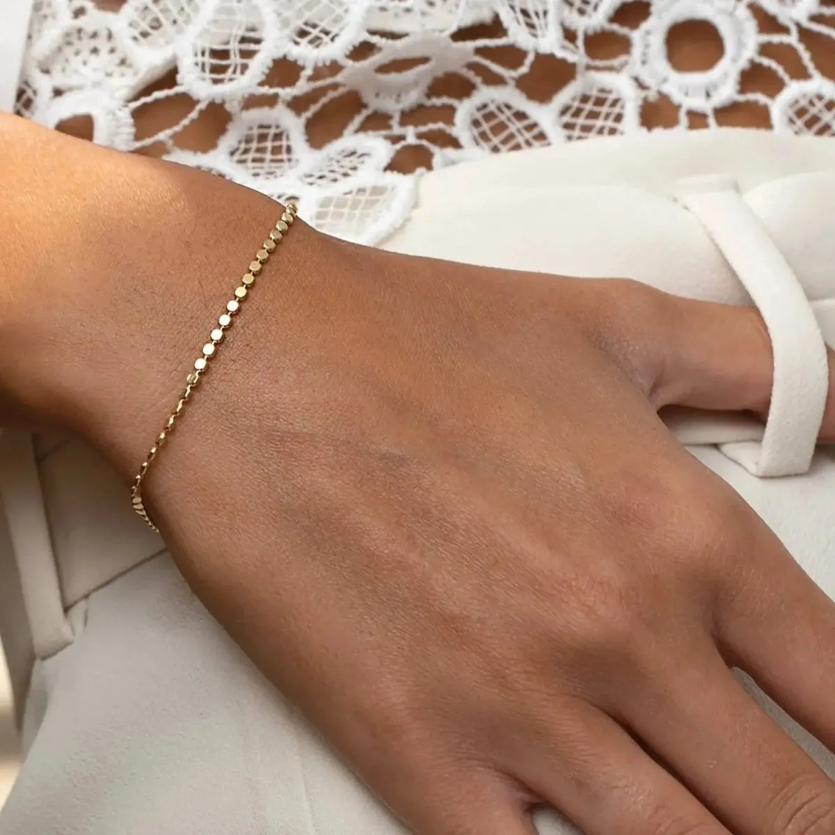 Kyerlyn Dainty Gold Dot Bracelets