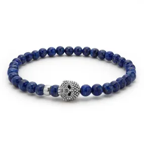 LAGOS Anthem Lapis Skull Bracelet in Sterling Silver