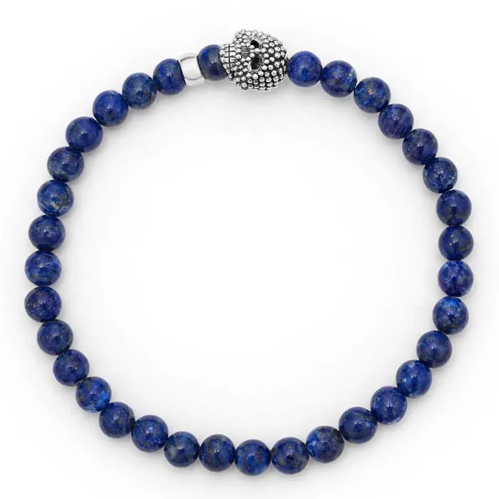 LAGOS Anthem Lapis Skull Bracelet in Sterling Silver