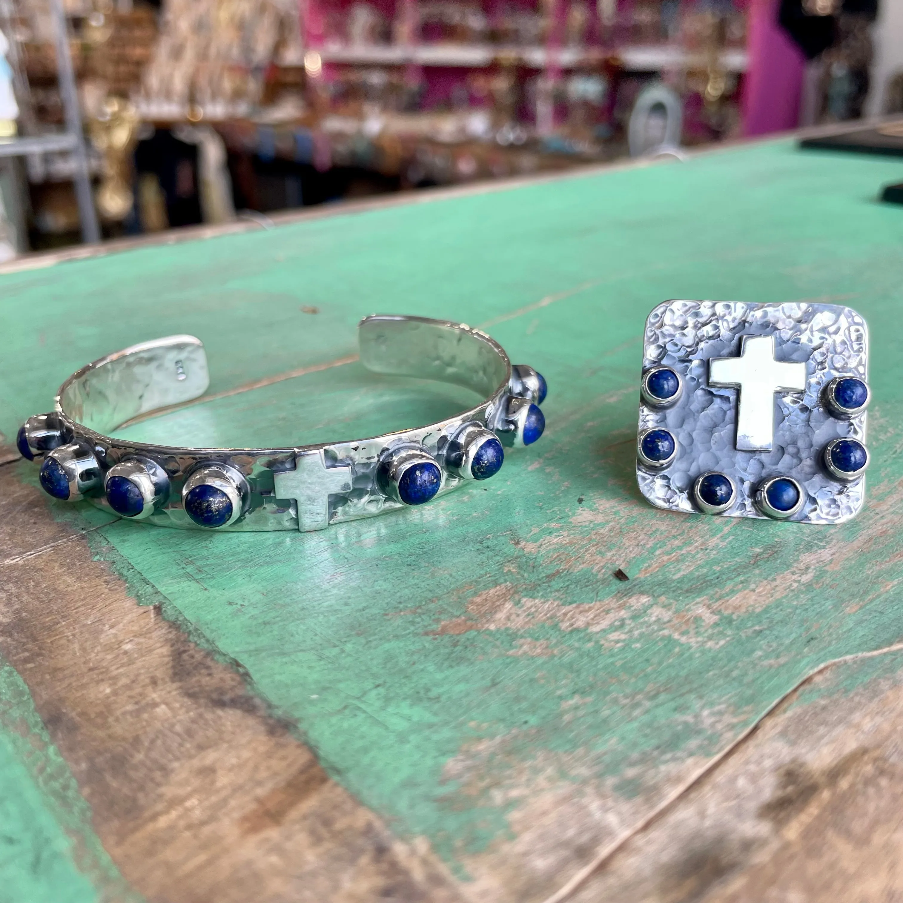 Lapis and Sterling Silver Cuff