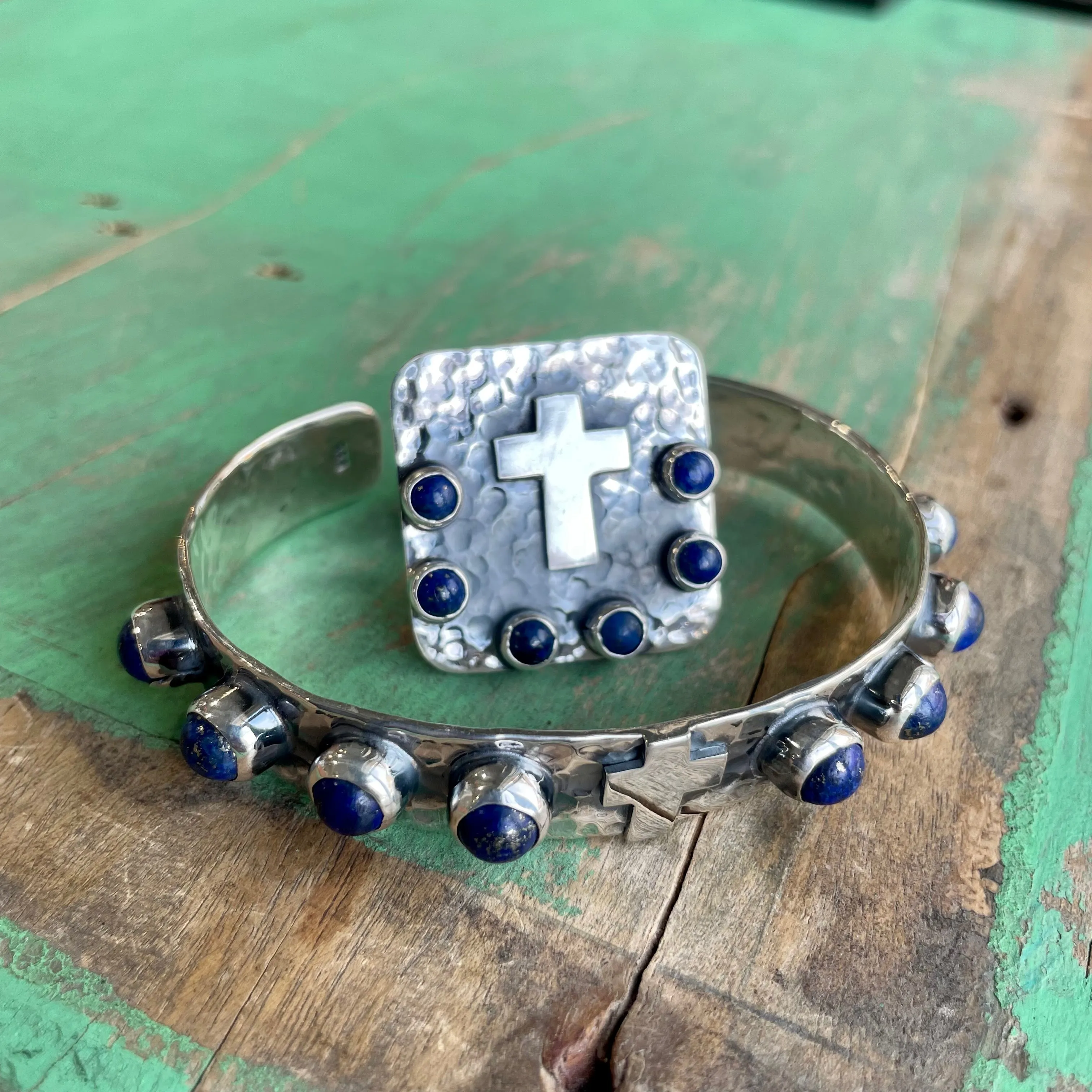 Lapis and Sterling Silver Cuff