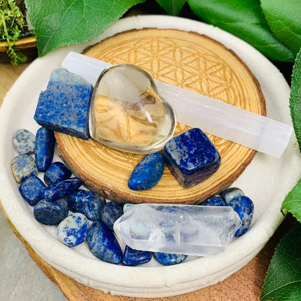 Lapis Lazuli Clarity Crystal Pouch Set