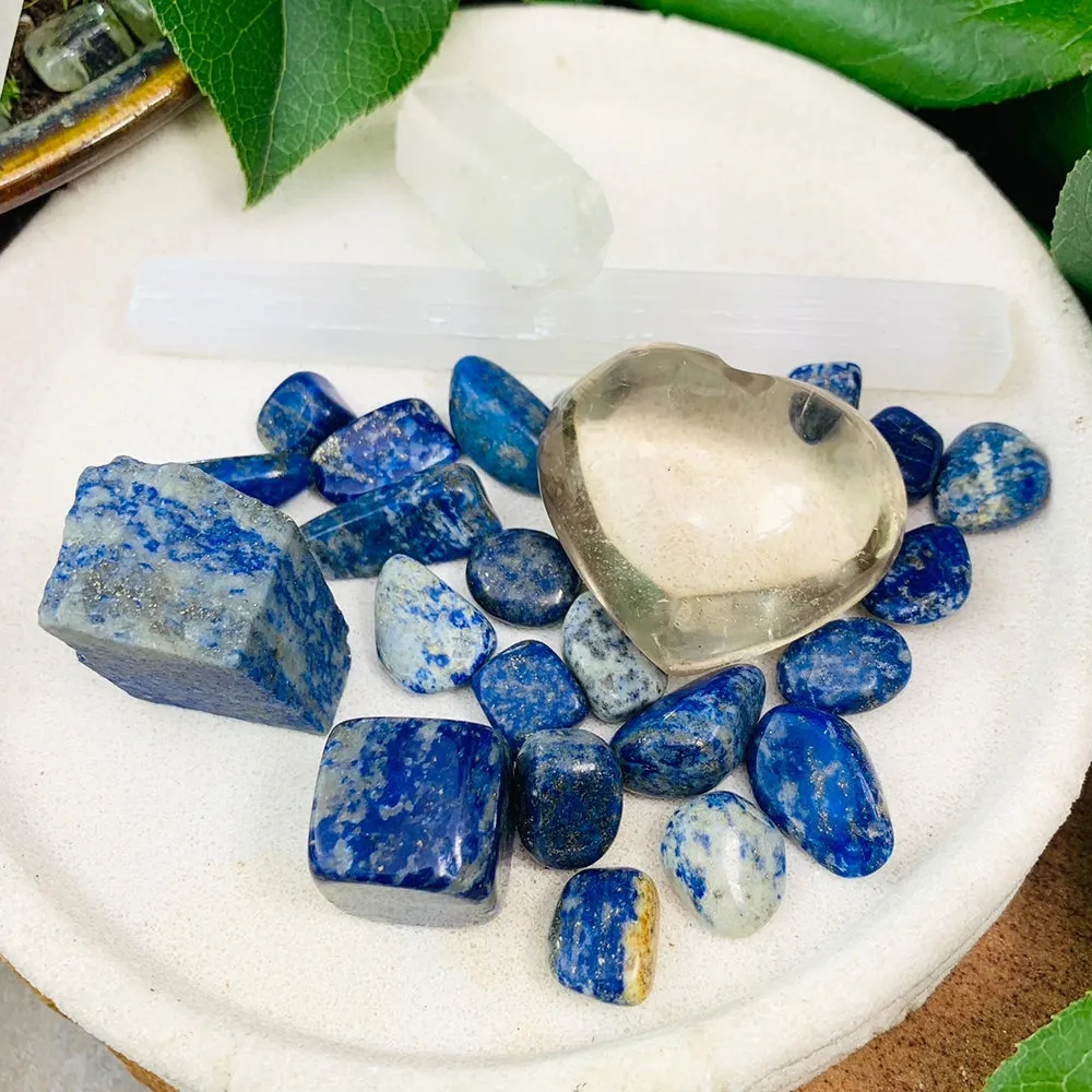 Lapis Lazuli Clarity Crystal Pouch Set