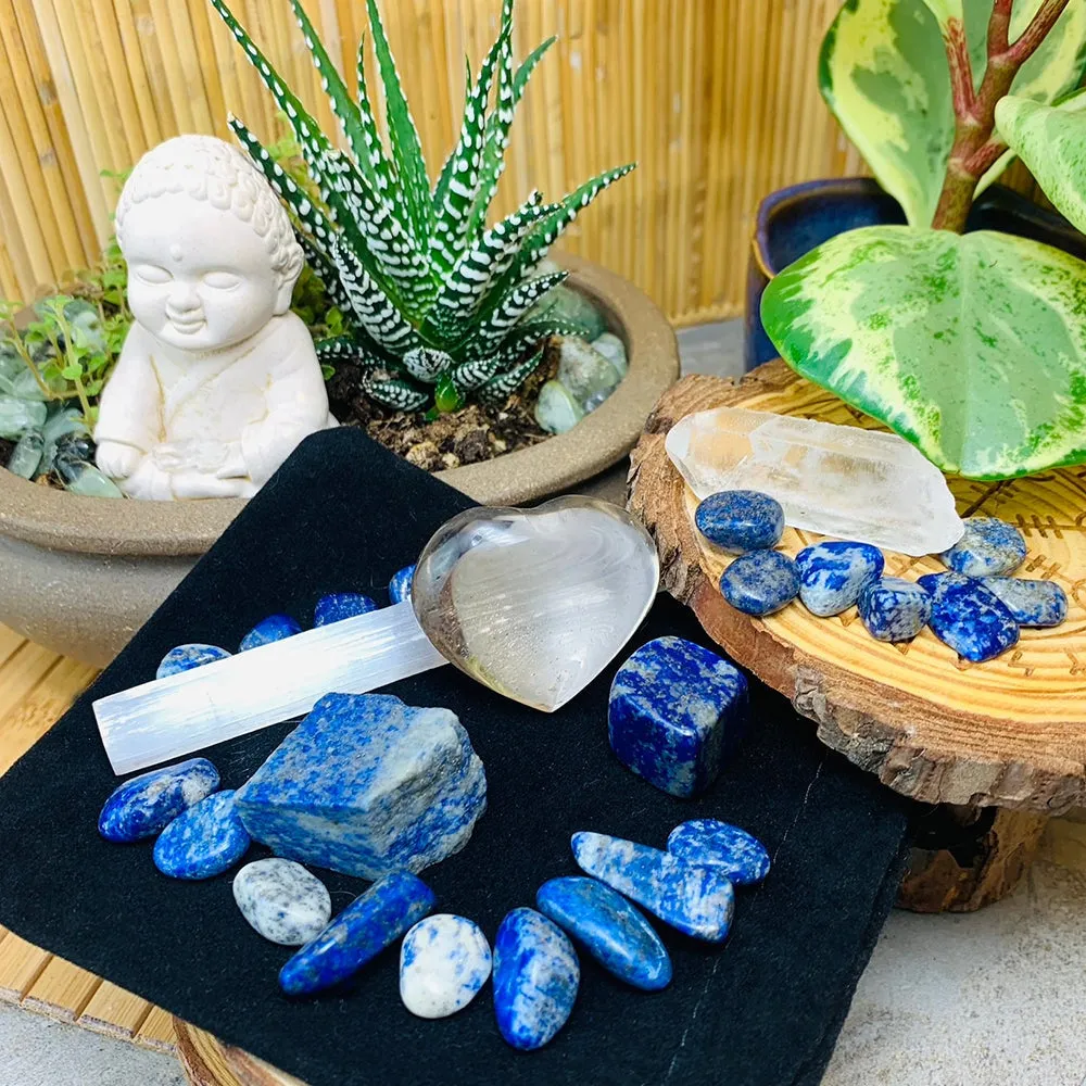 Lapis Lazuli Clarity Crystal Pouch Set