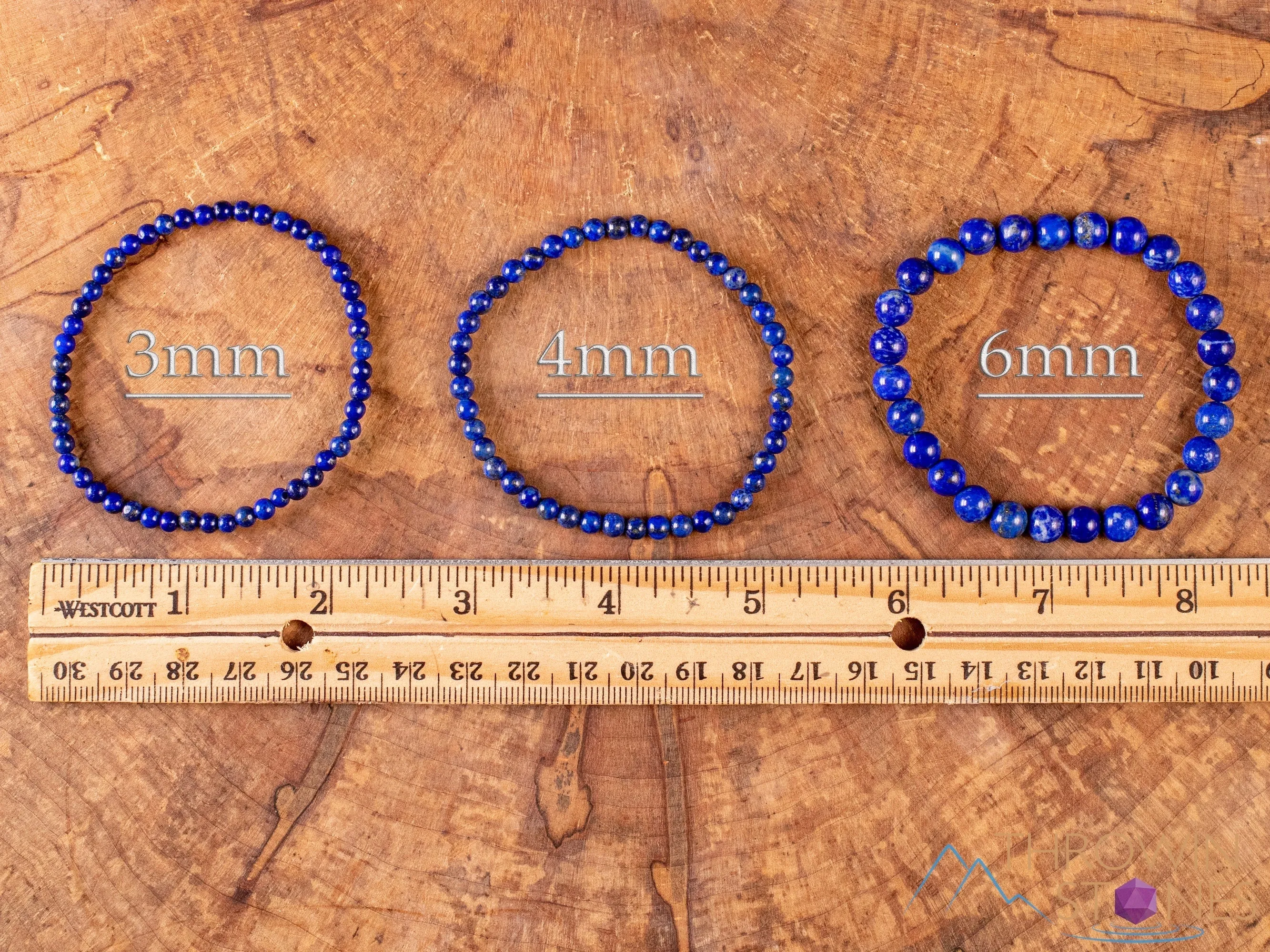 LAPIS LAZULI Crystal Bracelet - Bright Blue, Round Beads - Beaded Bracelet, Handmade Jewelry, Healing Crystal Bracelet,  E0592