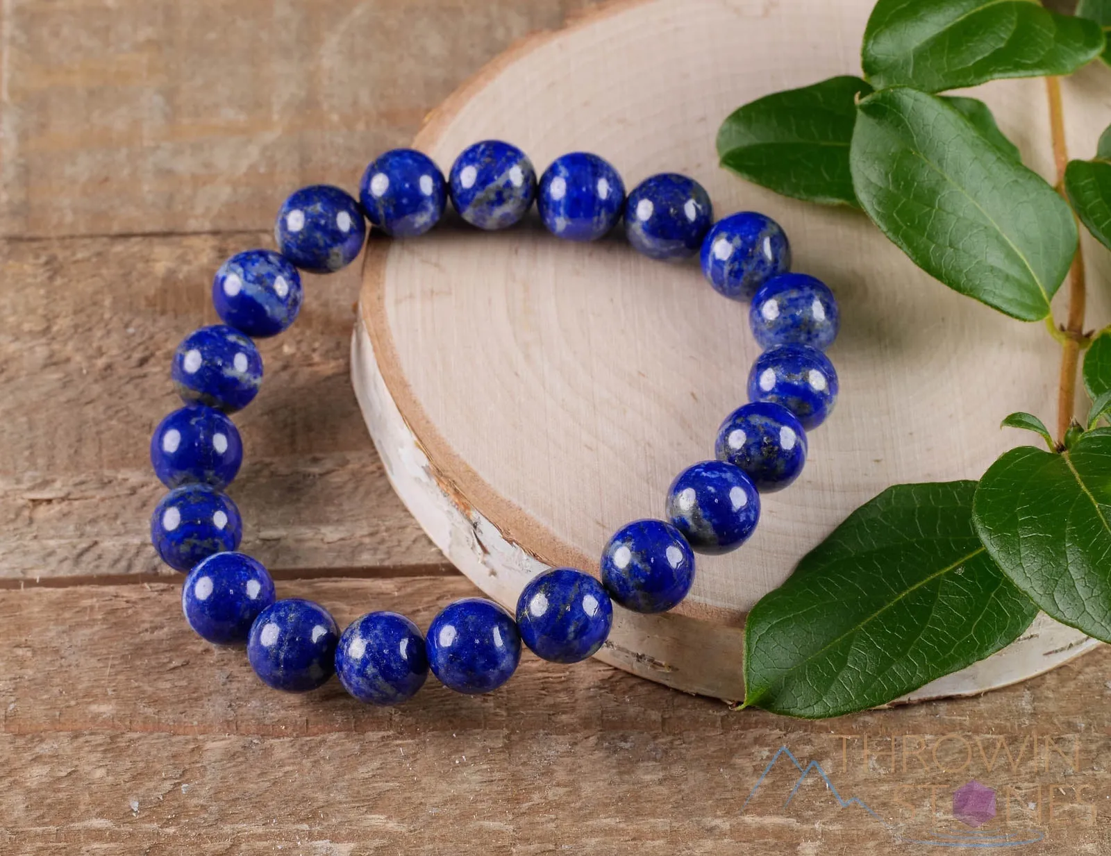 LAPIS LAZULI Crystal Bracelet - Bright Blue, Round Beads - Beaded Bracelet, Handmade Jewelry, Healing Crystal Bracelet,  E0592