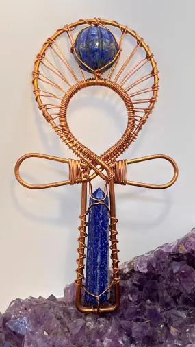 Lapis Lazuli Handheld Ankh