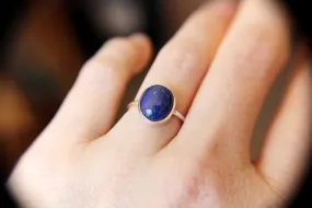 Lapis Lazuli Ring, Large Lapis Lazuli Ring, Lapis Jewelry, Gemstone Jewelry, Natural Stone, Cocktail Ring, Silver Lapis Lazuli Ring, Gift