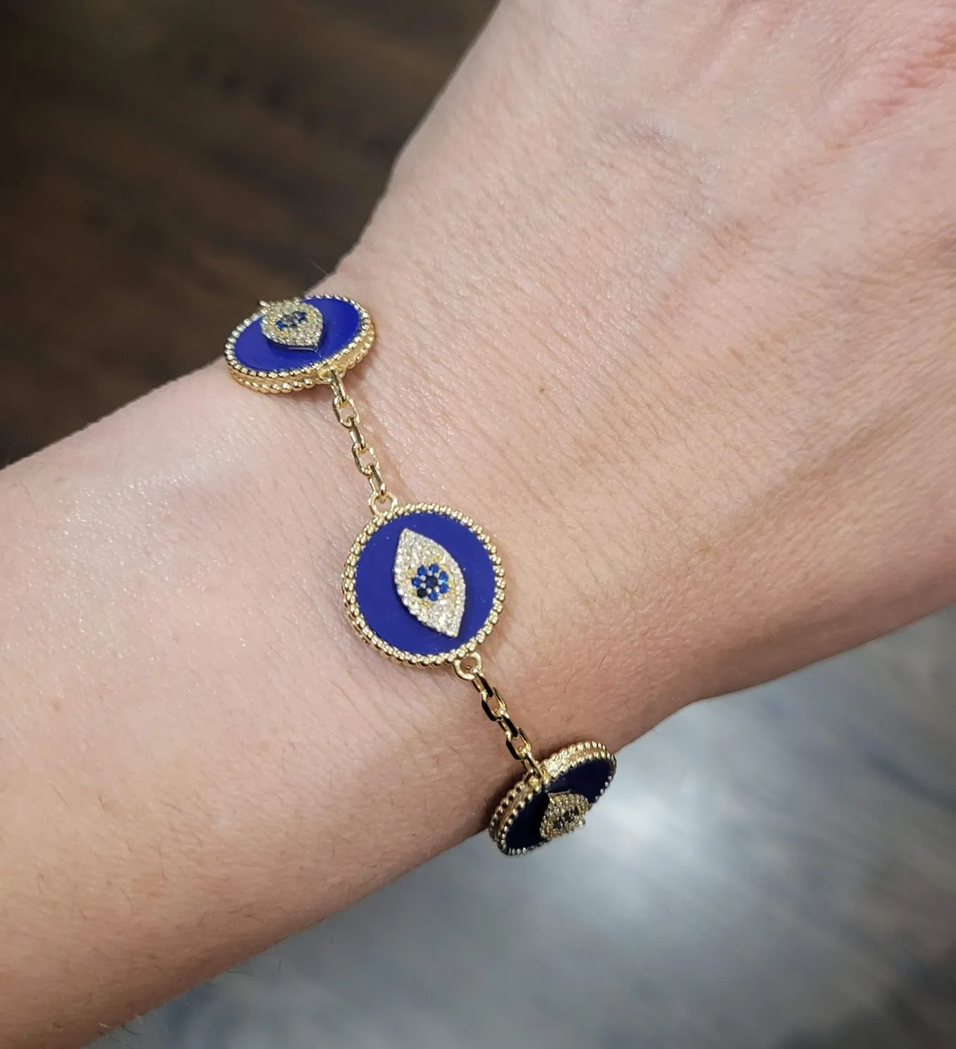 Lapis Multi Eye Bracelet