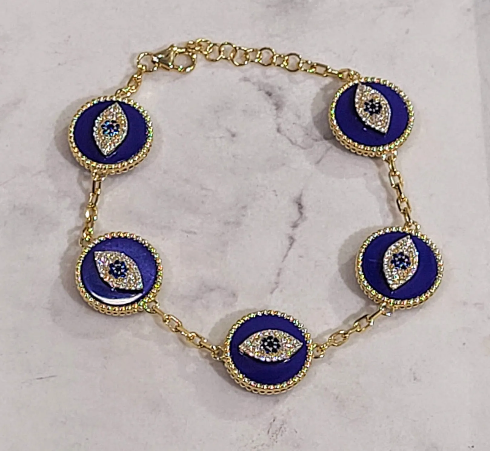 Lapis Multi Eye Bracelet