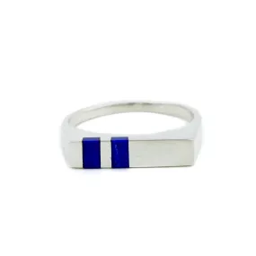 Lapis stripe Inlay Silver Ring