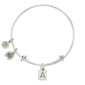 Letter A Charm Bangle Bracelet