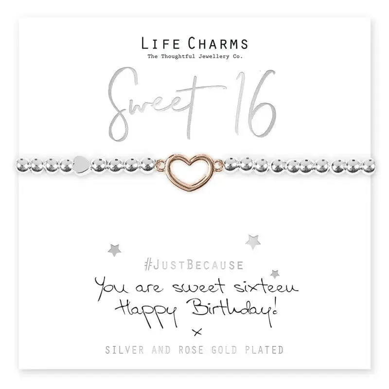 Life Charm Sweet 16 RGD Heart Bracelet