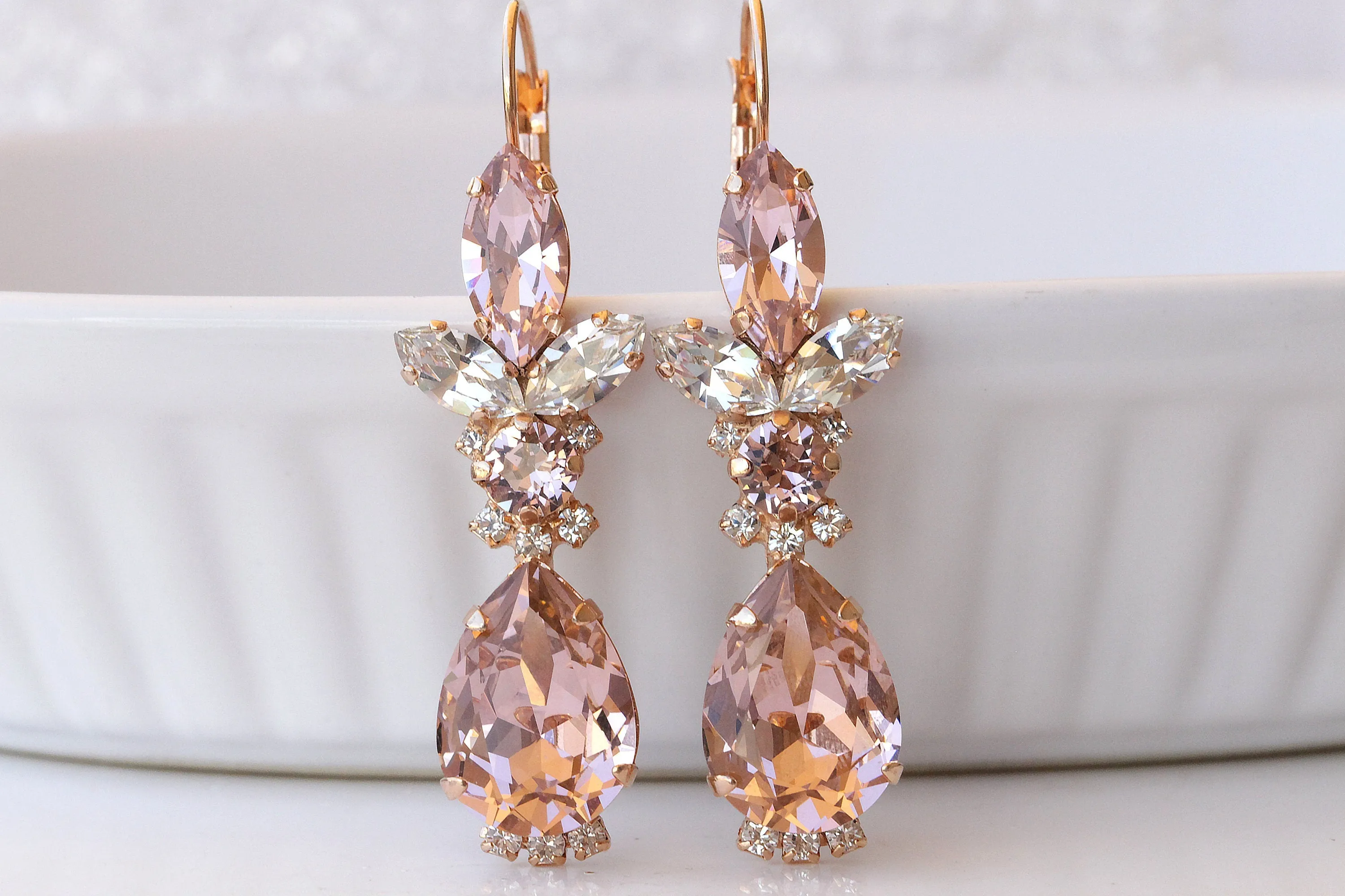 Light Pink BRIDAL EARRINGS