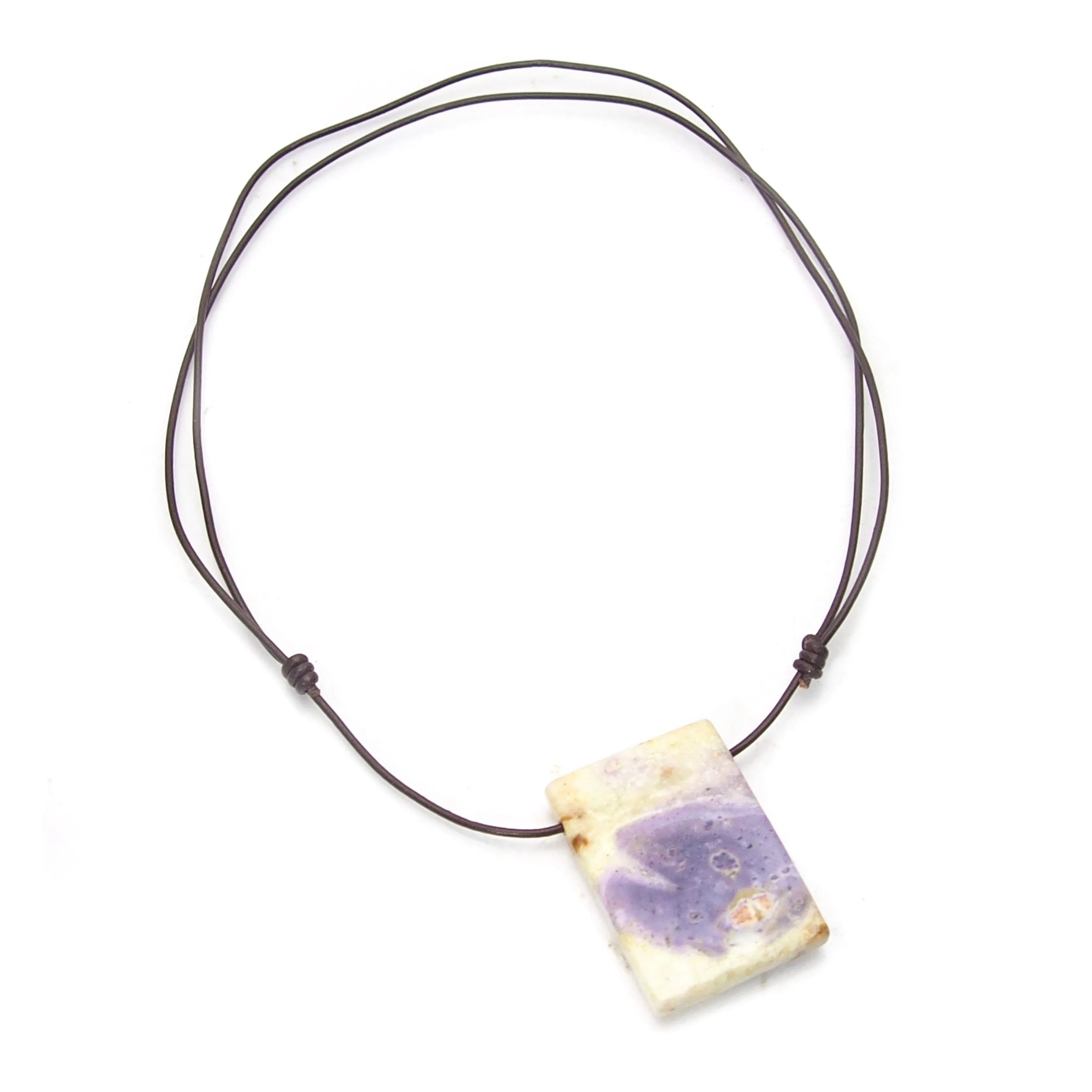 Lilac Fire Opal Pendant Necklace