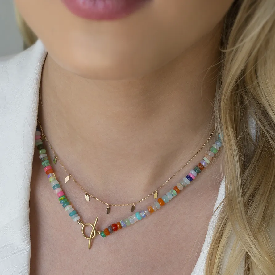 *Limited Edition* Multi Coloured Opal Toggle Necklace