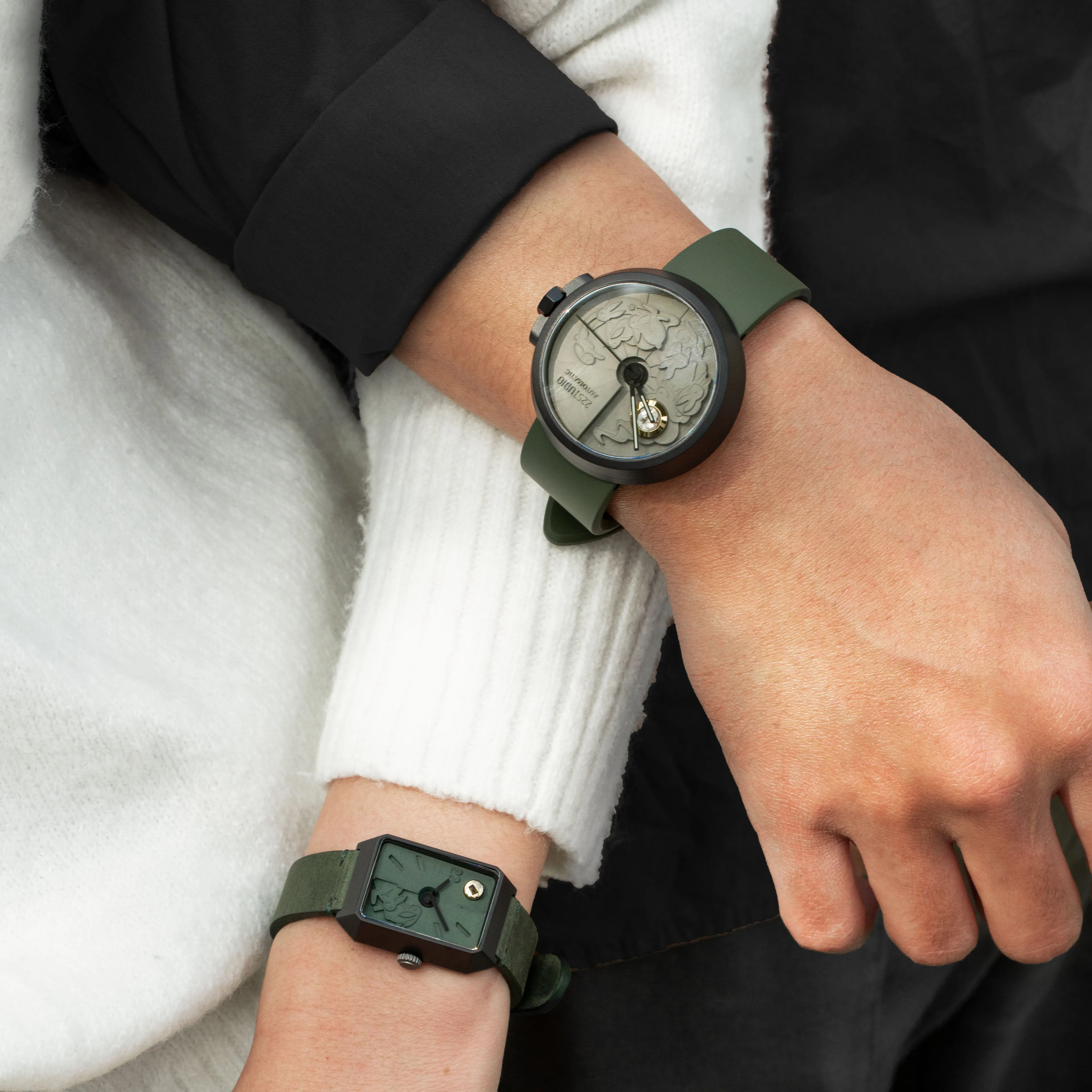 Limited Rabbit Edition Concrete Watch Automatic_Moss green