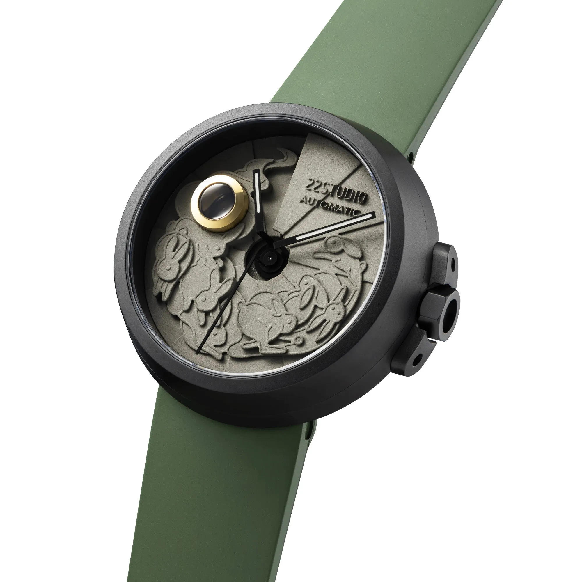 Limited Rabbit Edition Concrete Watch Automatic_Moss green