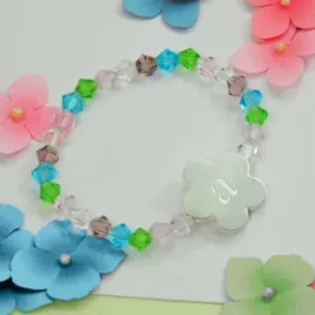 Little Girl's Flower Charm Bracelet