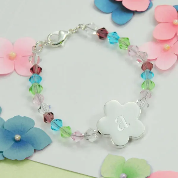 Little Girl's Flower Charm Bracelet