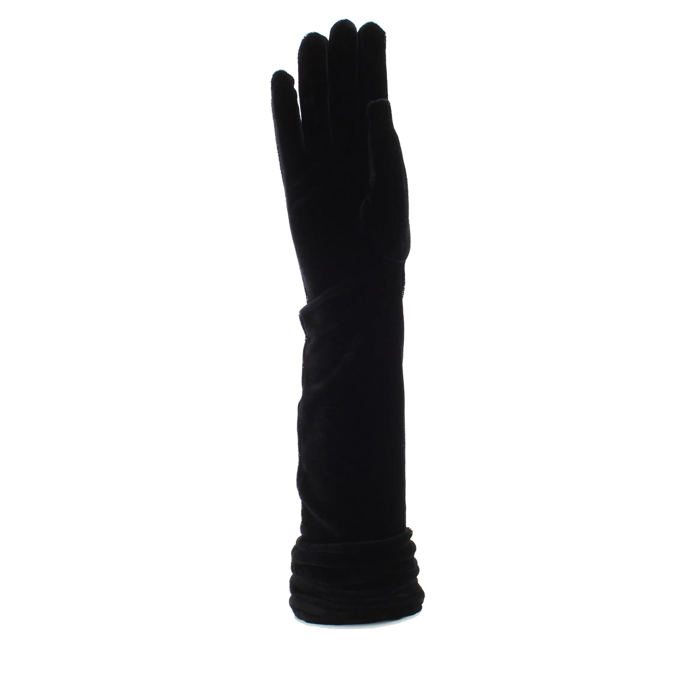 Long Black Velvet Gloves