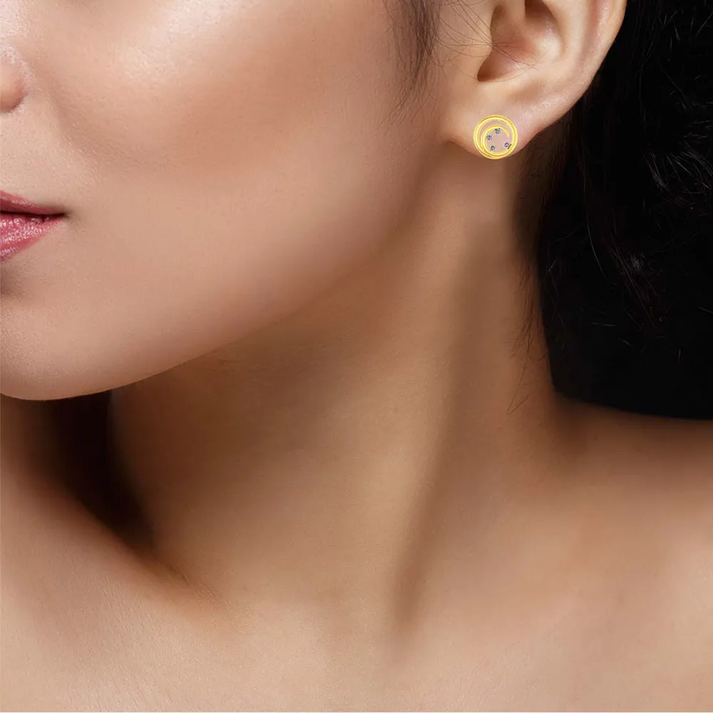 Lovely Minimal 14k Gold And Diamond Stud Earrings From Pc Chandra Diamond Collection