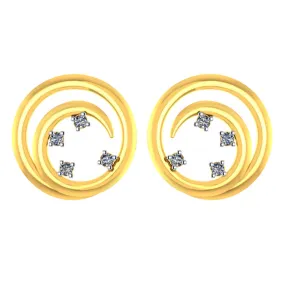 Lovely Minimal 14k Gold And Diamond Stud Earrings From Pc Chandra Diamond Collection