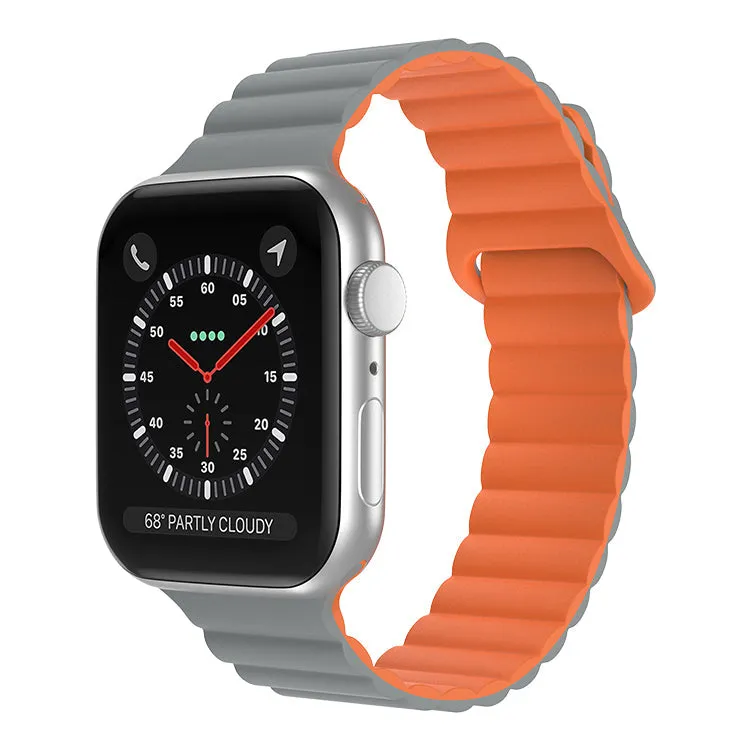 Magnetic Silicone Band for Apple Watch Band 38/40/41mm & 42/44/45mm Dual Colors