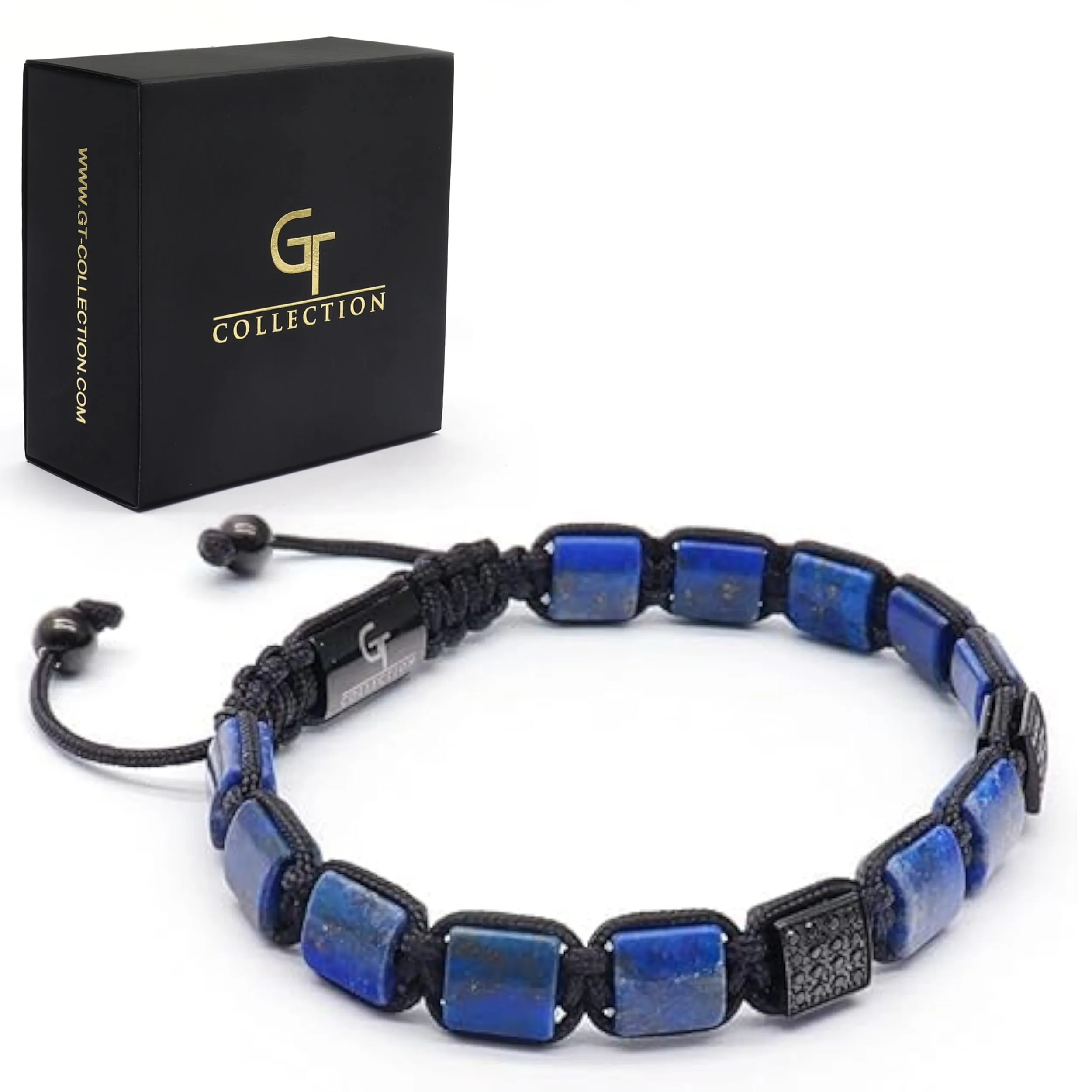 Men's LAPIS LAZULI Flat bead Bracelet