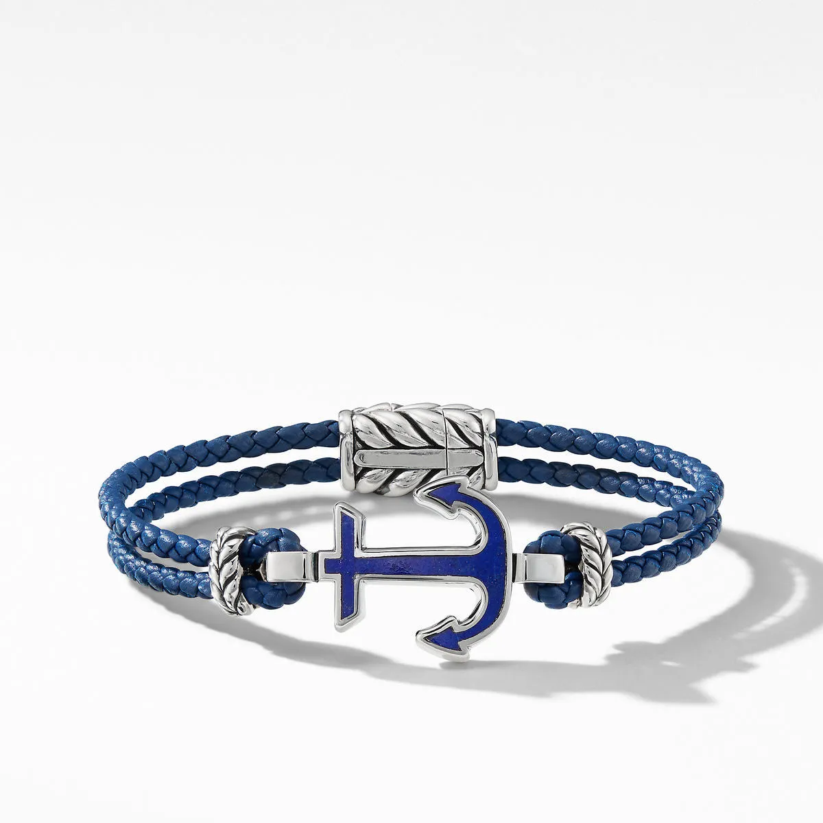 Mens Lapis Maritime Anchor Station Bracelet