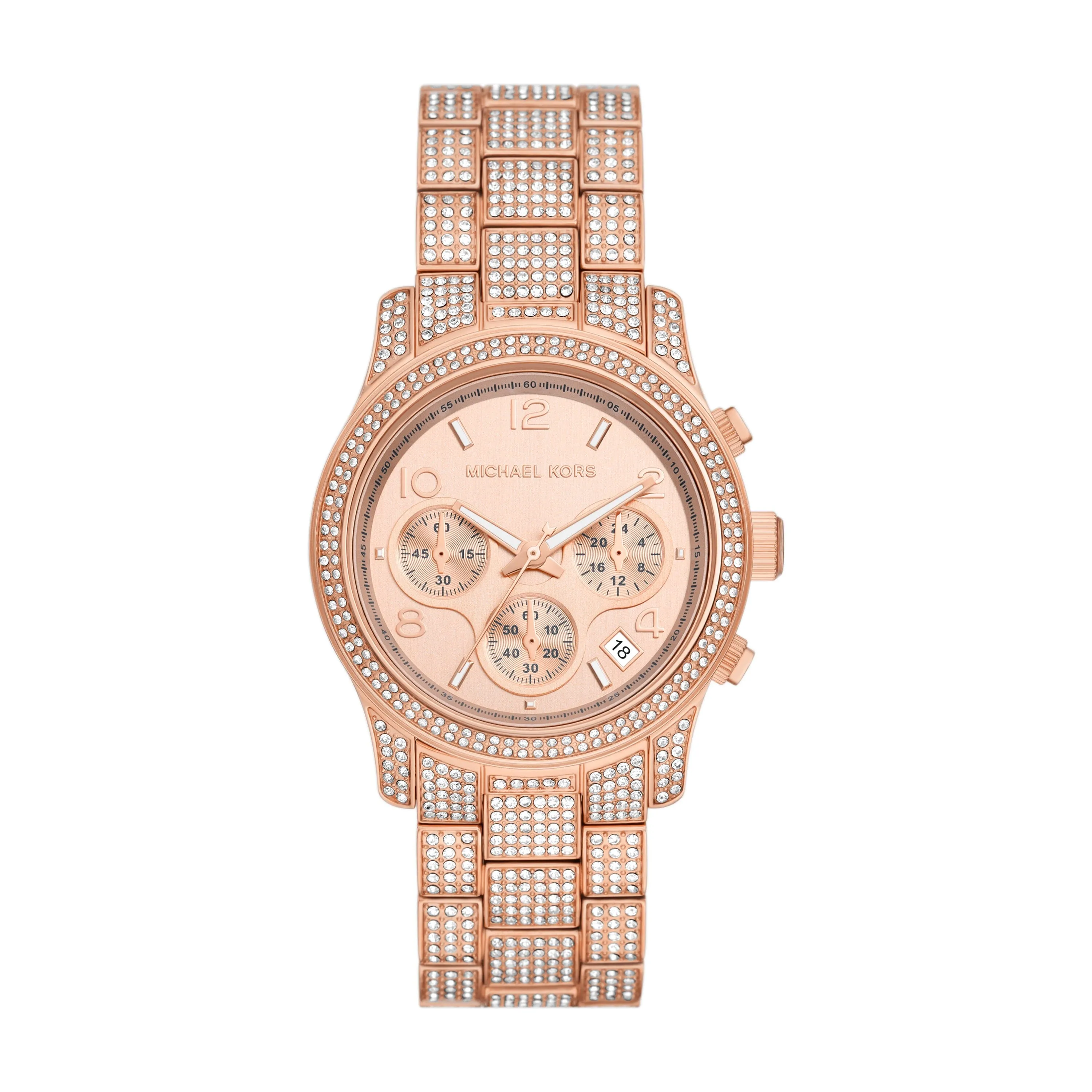 Michael Kors Runway Chronograph Rose Gold-Tone Stainless Steel Watch MK7481