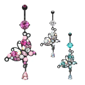 Midnight Jewel Butterfly Belly Ring