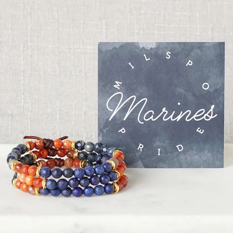 Milspo Pride Mini Bracelet - Marines | Military Spouse Bracelet