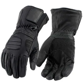 Milwaukee Leather SH752 Men's Black Breathable ‘Gauntlet’ Leather Gloves