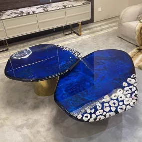 Modern Luxury Ocean Blue Coffee Table