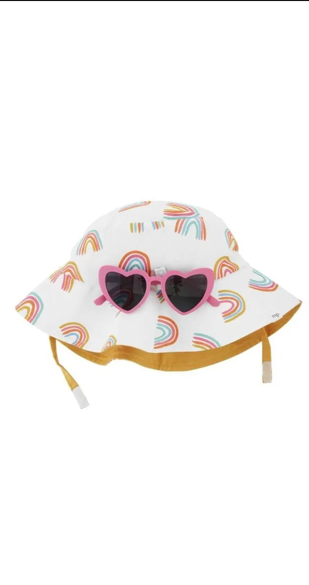 Mud Pie Rainbow Hat & Sunglasses Set