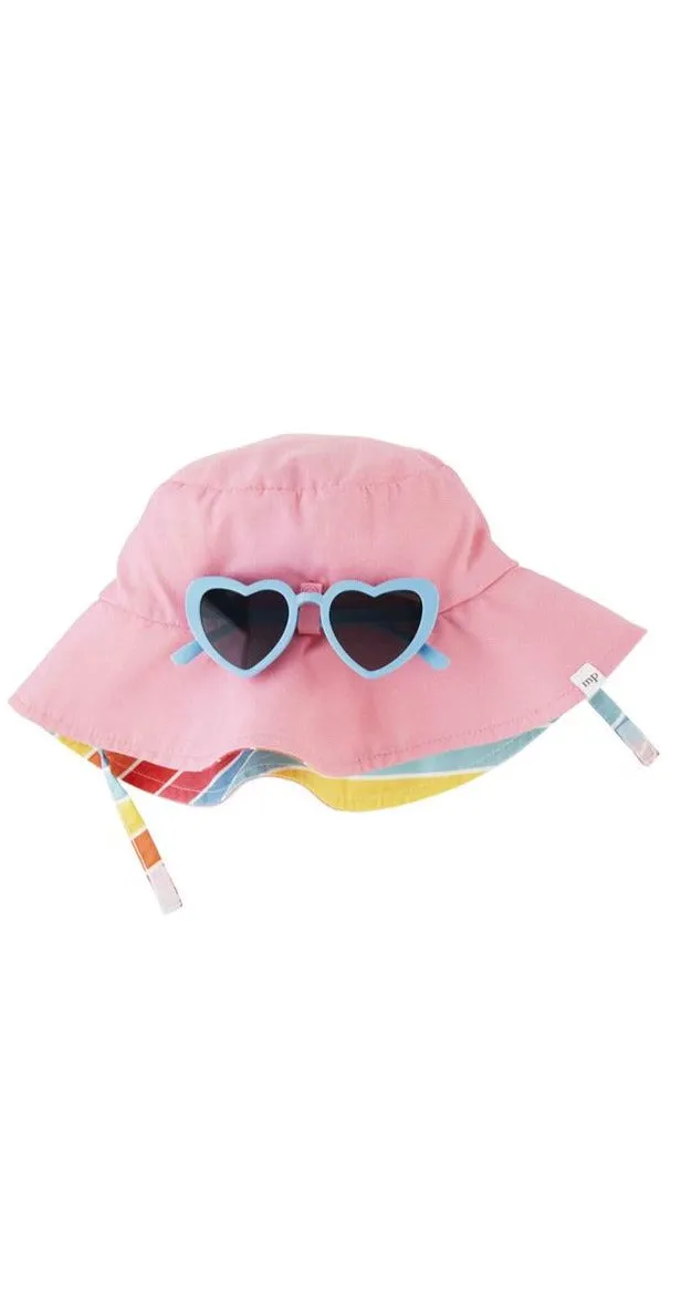 Mud Pie Rainbow Hat & Sunglasses Set