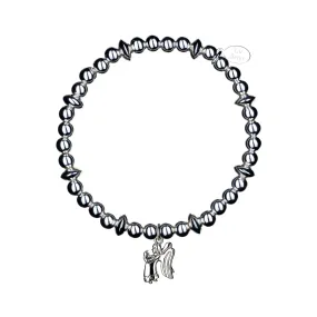 My Guardian Angel Disc Sterling Silver Stacking Bracelet