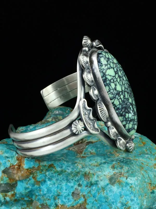 Native American Angel Wing Variscite Sterling Cuff Bracelet