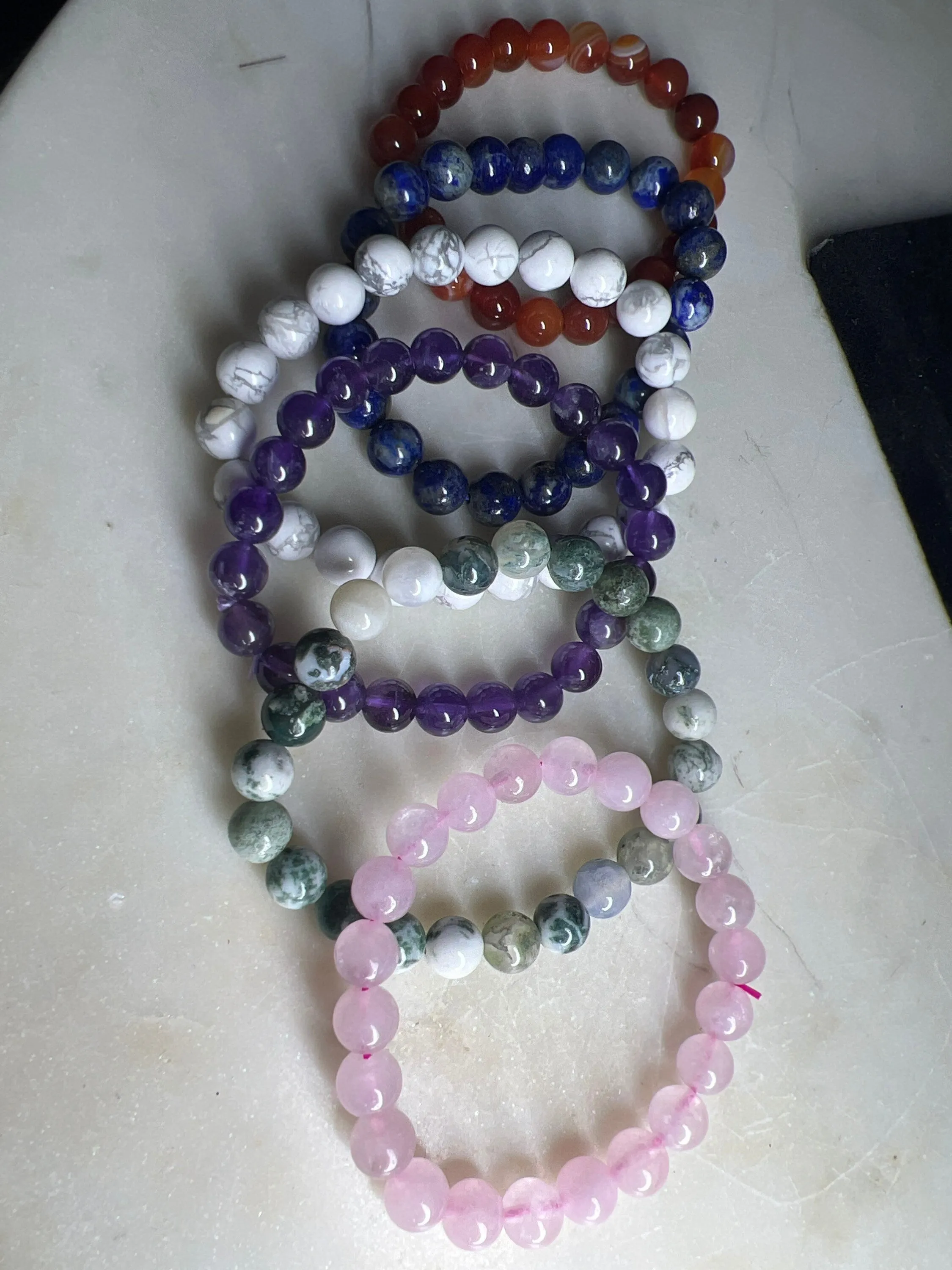 natural crystal bracelets 8mm. You get all 6