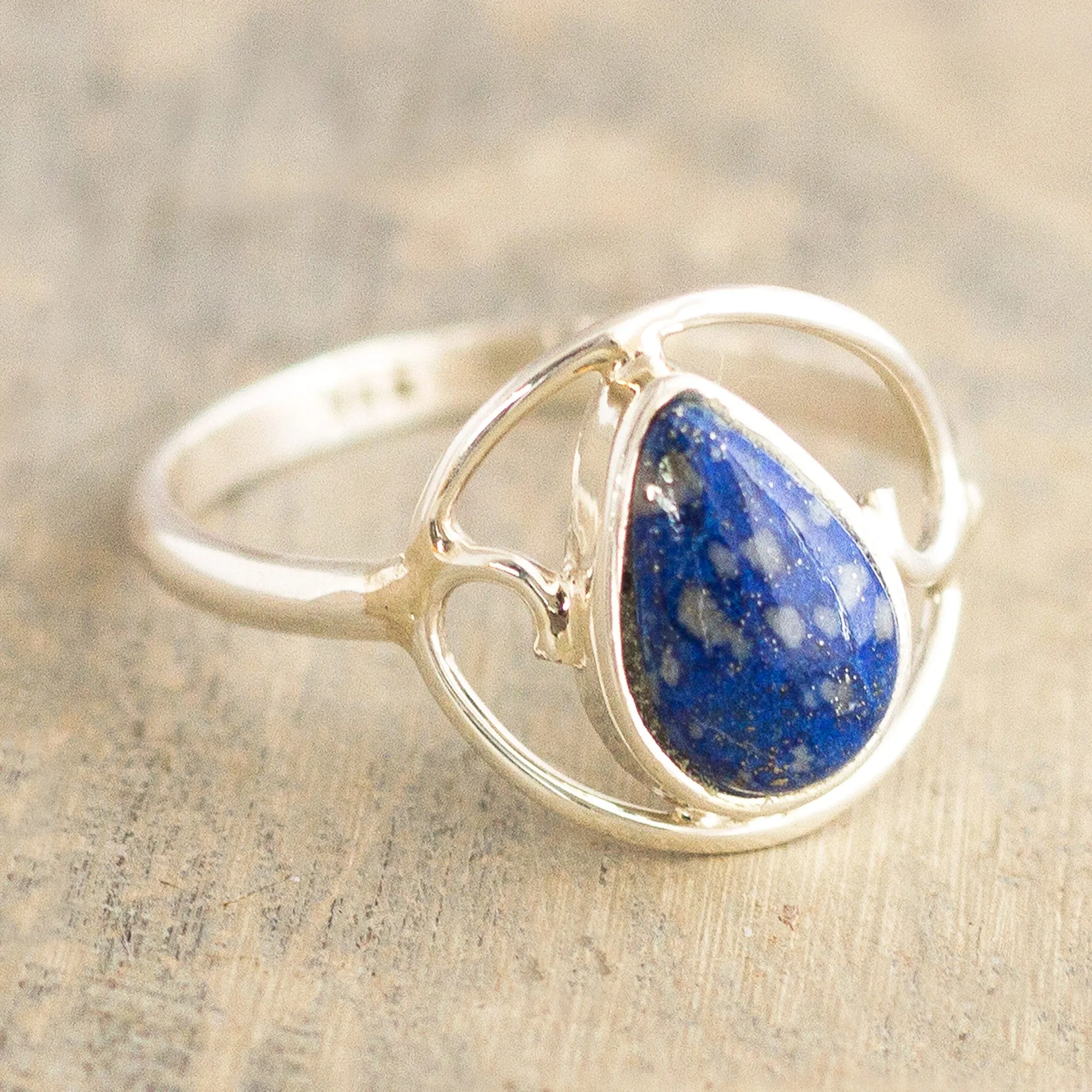 Natural Lapis Lazuli Cocktail Ring - Universal Truth | NOVICA