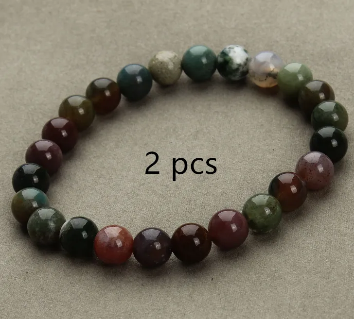 Natural Pink Powder Crystal Gemstone with 7 Chakra Beaded Bracelet