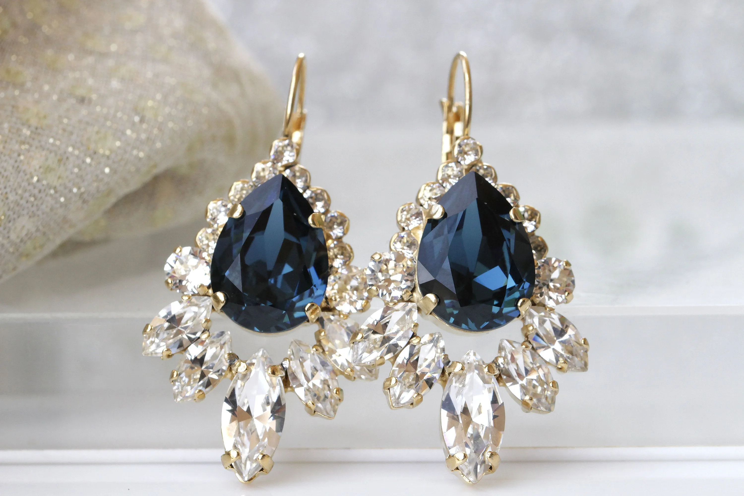 Navy Blue Bridal EARRINGS