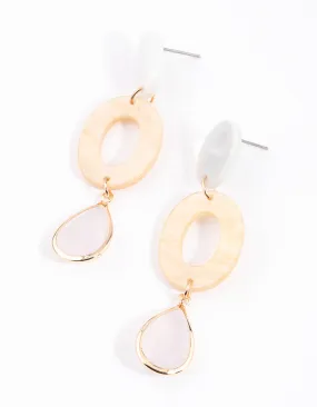 Neutral Acrylic Open Disc Drop Earrings