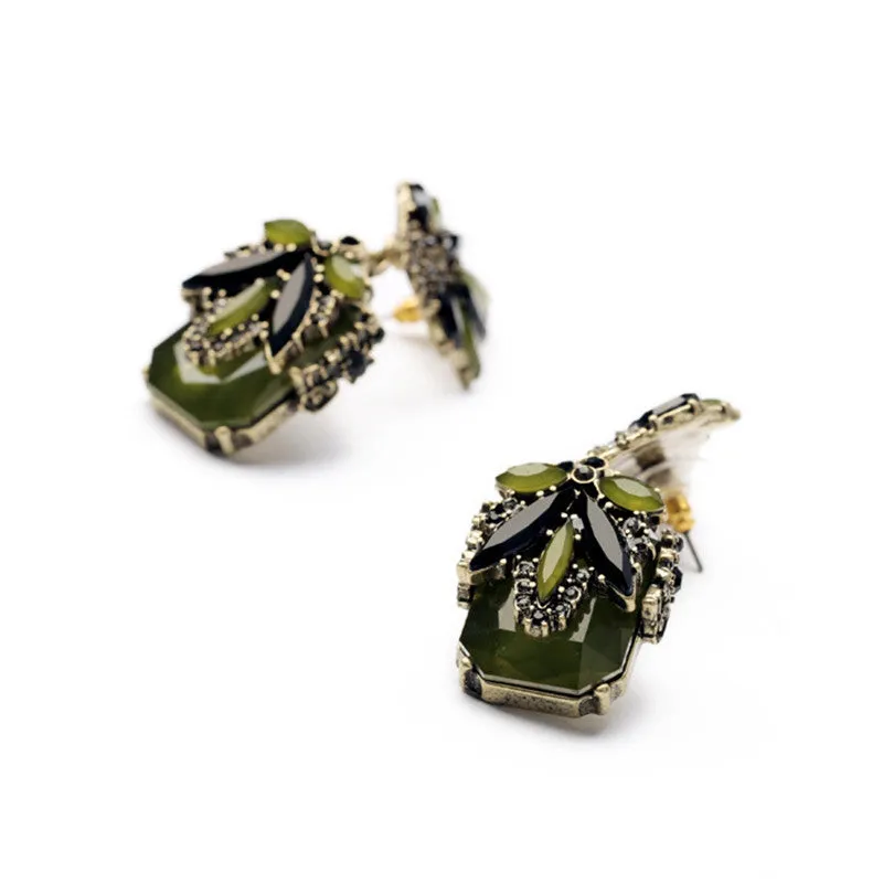 New Brand Vintage Dark Green Earrings Swing Dangle Drop Earrings