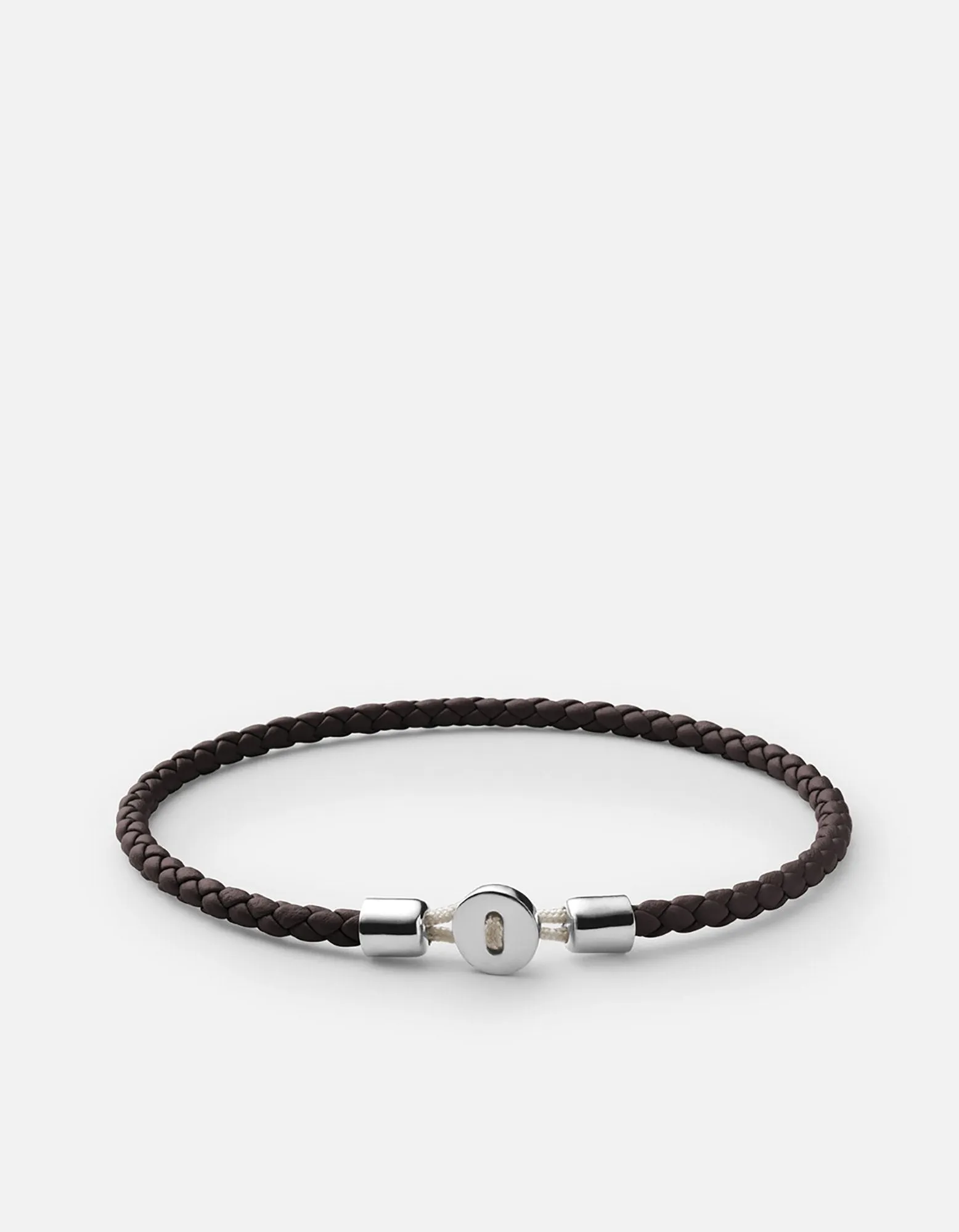 Nexus Leather Bracelet, Sterling Silver