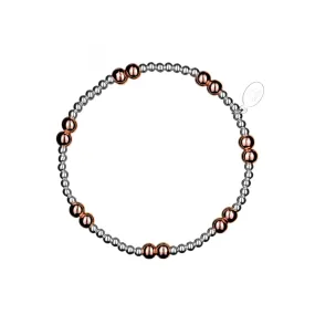 Nude Rose and Silver Sterling Silver Stacking Bracelet