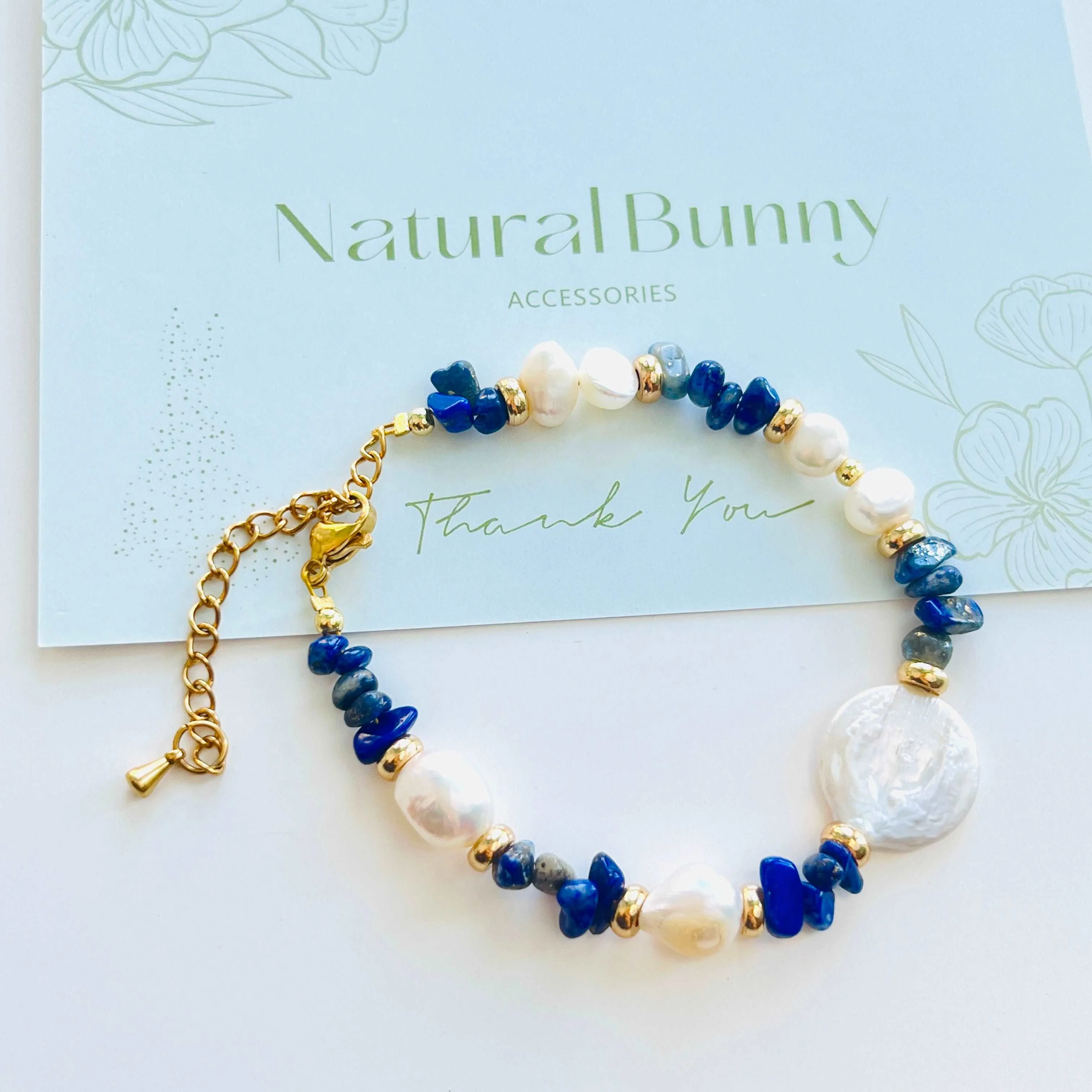 Ocean Blue Baroque Pearl Bracelet