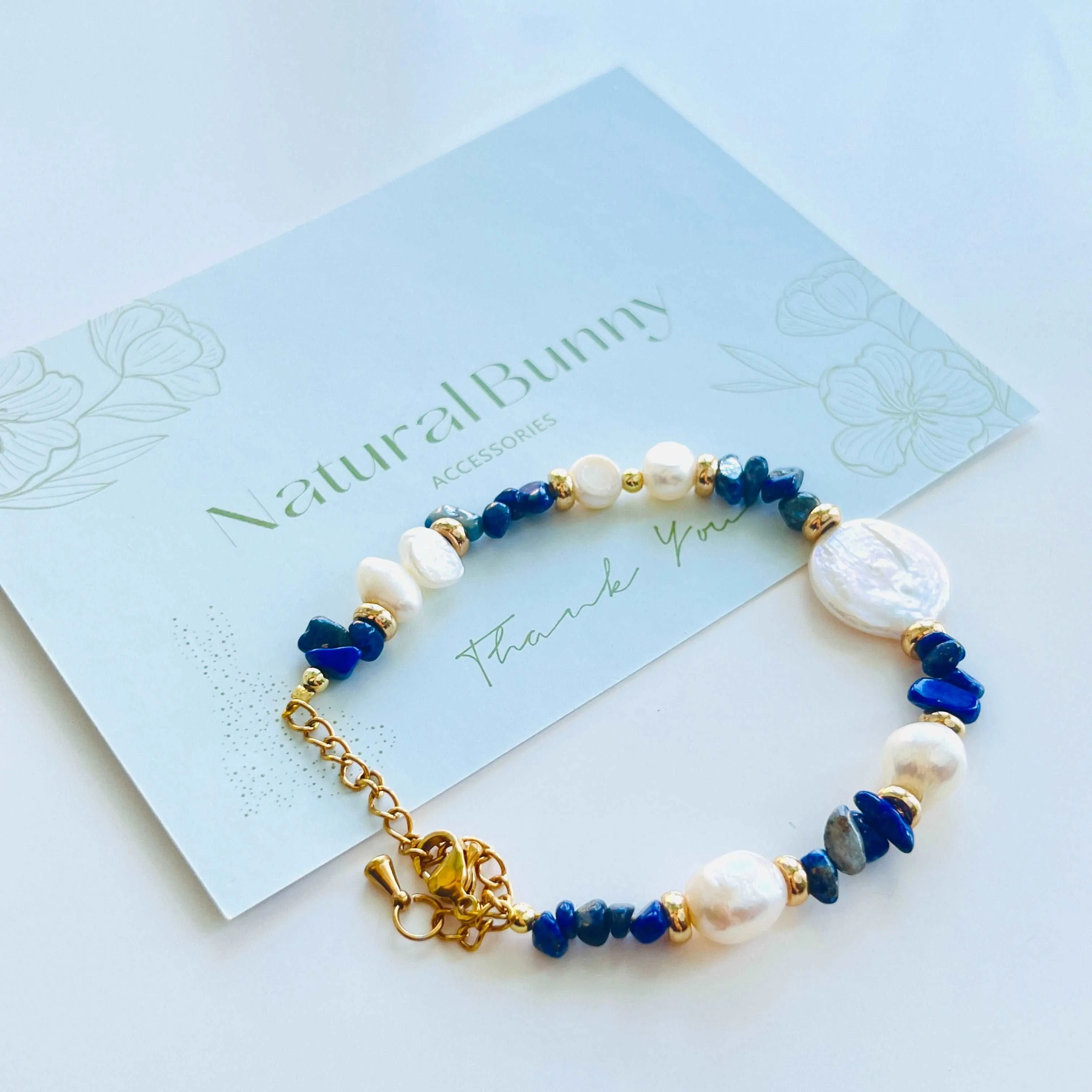 Ocean Blue Baroque Pearl Bracelet